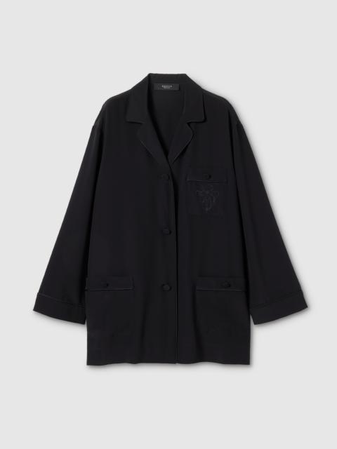 Silk crêpe de chine shirt with embroidery