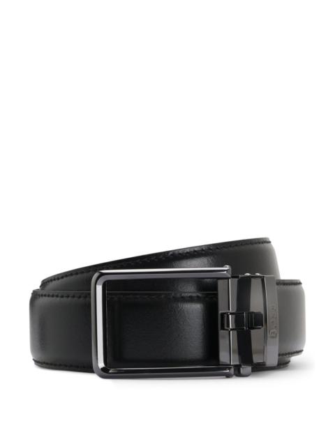ITALIAN LEATHER AUTOMATIC BELT WITH LOGO-ENGRAVED KEEPER