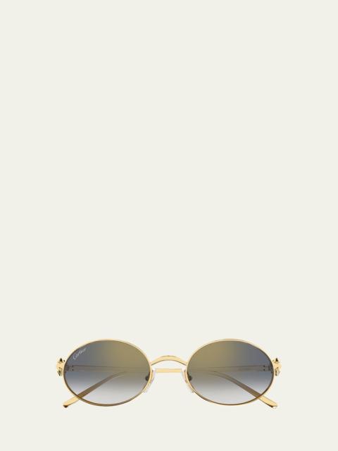 Clash de Cartier 52mm Oval Metal Sunglasses