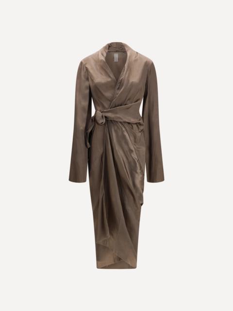 Asymmetric Wrap Dress with knot fastening