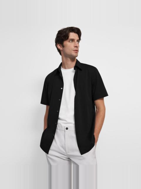 Tailored Short-Sleeve Shirt in Structure Knit