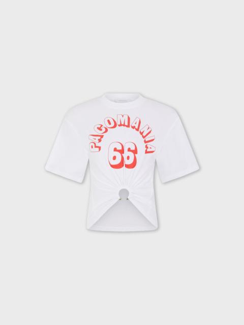 PRINTED COTTON PIERCING T-SHIRT