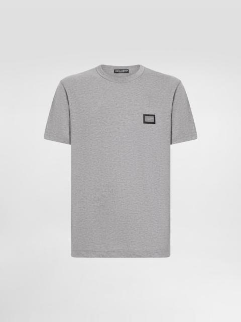 Cotton T-shirt with branded tag