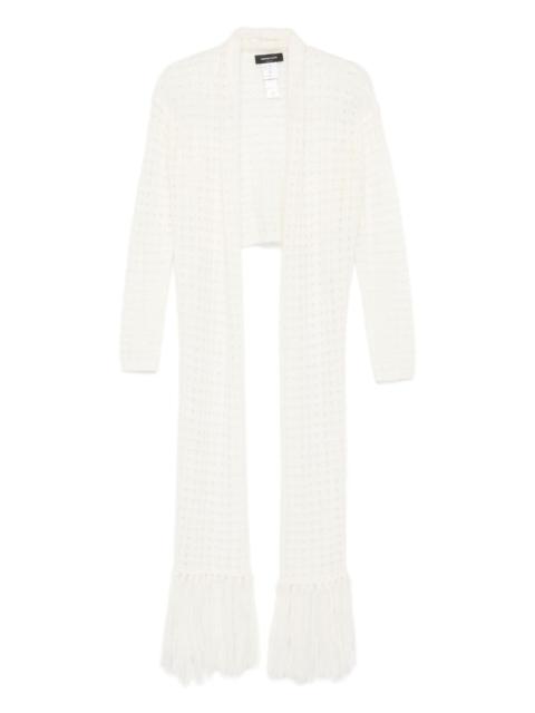 fringe-detail open-front cardigan