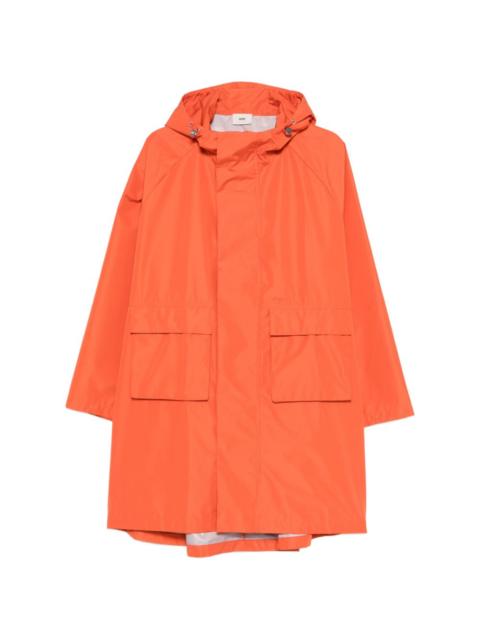 flap-pocket hooded coat