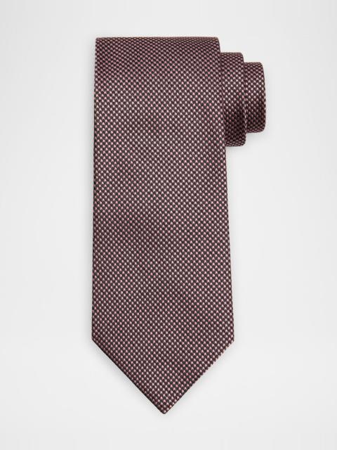 Men's Micro-Houndstooth Silk Tie