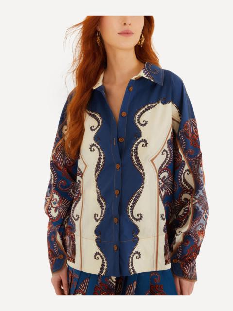 Sand Arabesque Scarf Collared Shirt