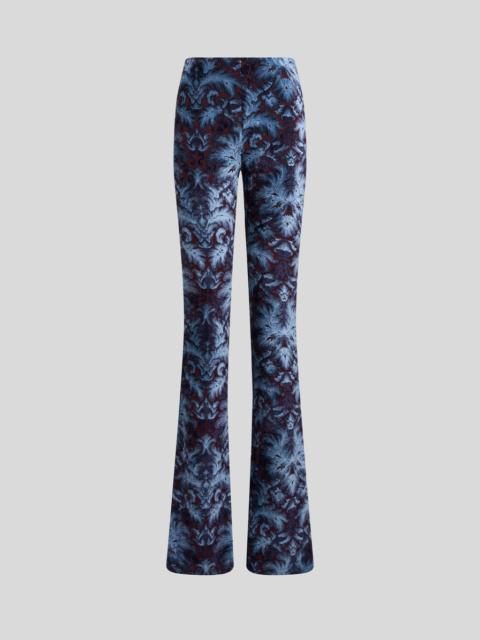 FLARED JERSEY AND CHENILLE JACQUARD TROUSERS