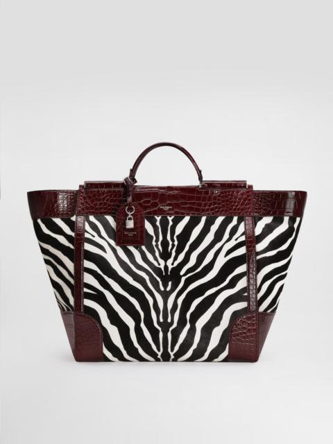 Sicily pony and polished alligator handbag