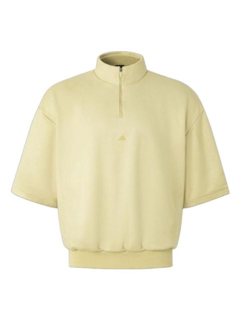 adidas Basketball Sueded 3/4 Half-Zip Sweatshirt 'Halo Gold' IN7713