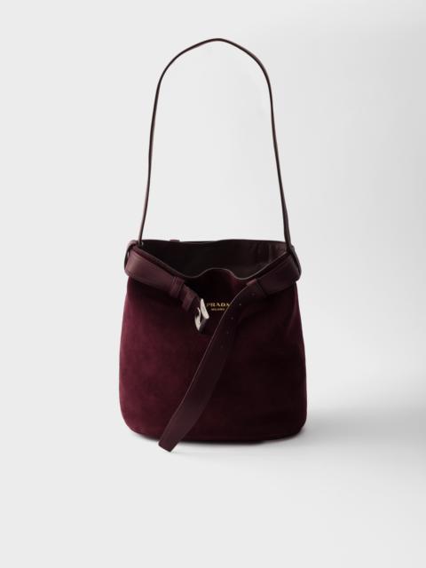 Prada Buckle belted suede bucket bag