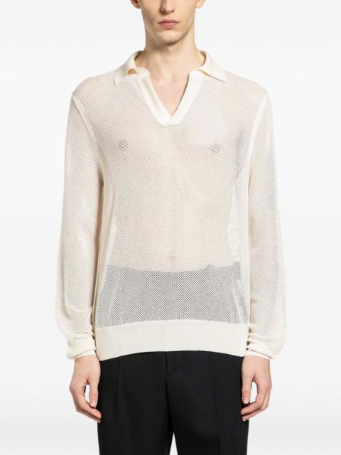 semi-sheer long-sleeve sweater