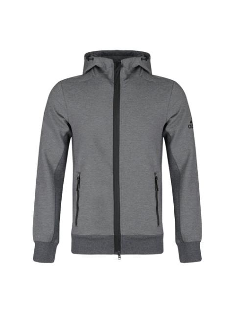 adidas Htt Double Knit Hooded Jacket Gray DW4594