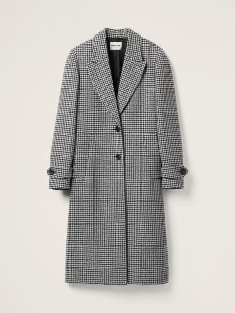 Padded single-breasted houndstooth check coat