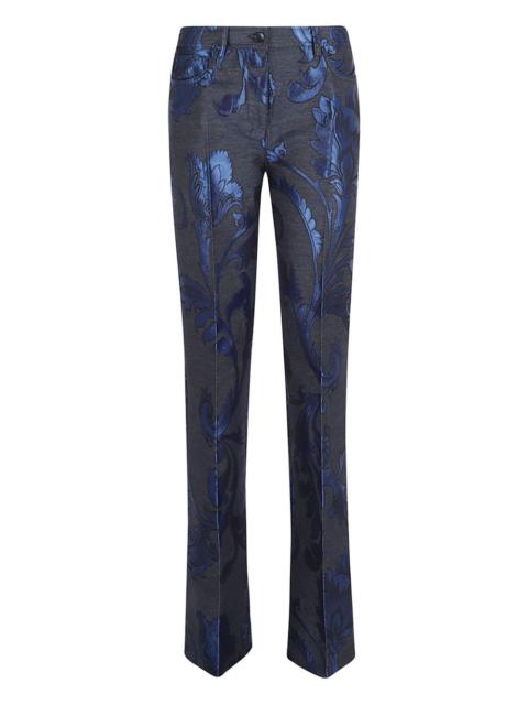 damask-print jeans
