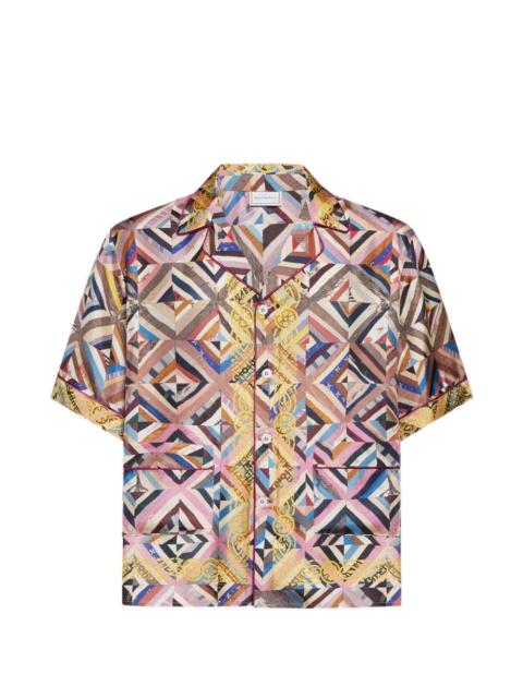 mosaic-pattern short-sleeve shirt