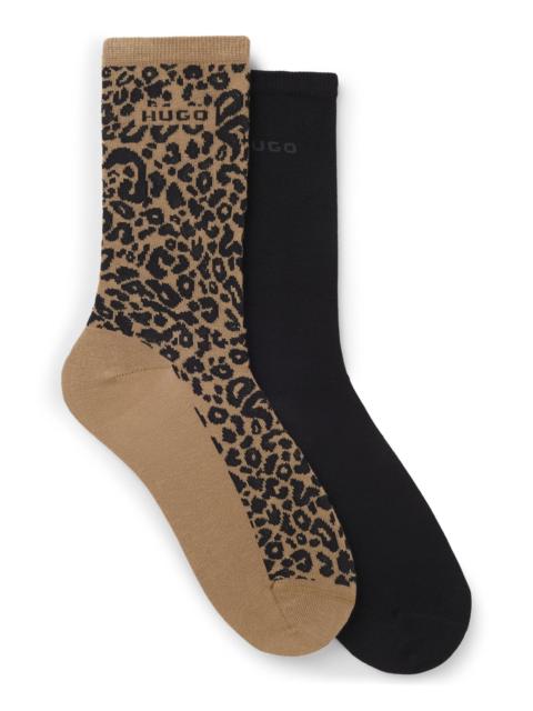 TWO-PACK OF REGULAR-LENGTH SOCKS WITH LEOPARD DETAILS