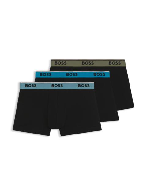 THREE-PACK OF STRETCH-COTTON TRUNKS WITH LOGO WAISTBANDS
