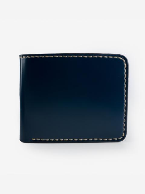 SLIMLINE SMALL SHELL CORDOVAN WALLET - NAVY