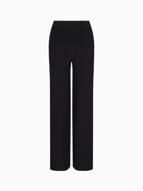 TRAVEL ESSENTIALS CAPSULE COLLECTION VISCOSE-BLEND TROUSERS WITH AN EMBOSSED MOTIF