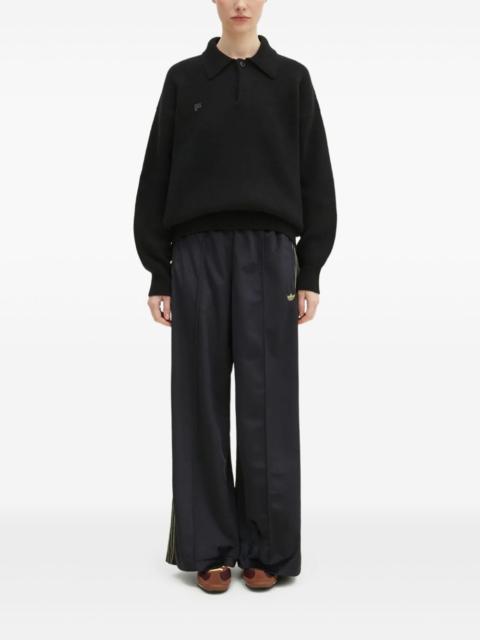 ribbed-cuffs polo shirt