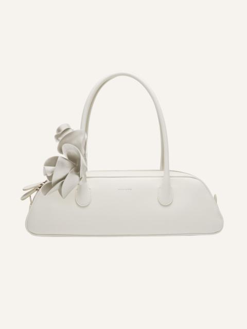 Brigitte trapeze bag in cream leather and silver