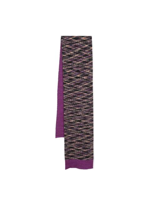 patterned-intarsia reversible scarf