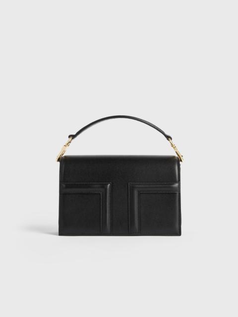 Mini T-flap leather bag black
