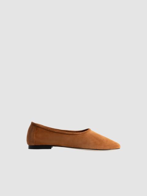 Prudence Summer Tan Suede Leather Ballet Flat