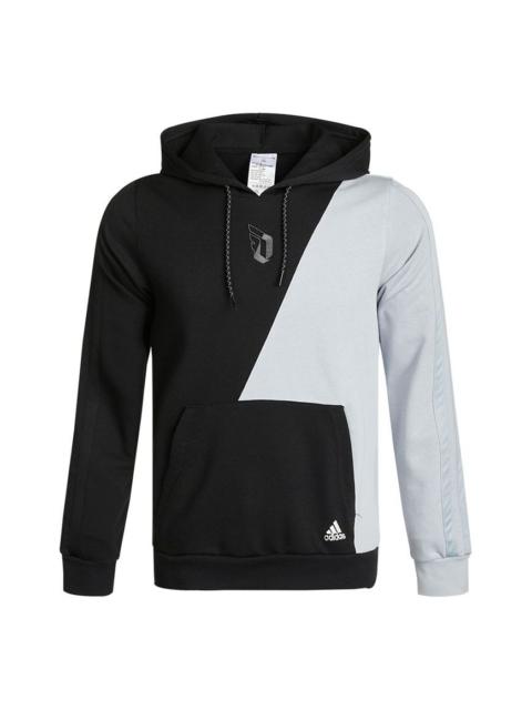 adidas Dame Vis Hood Casual Sports Colorblock Hooded Pullover Black Gray GT0216