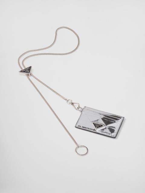 Brushed leather credit card holder