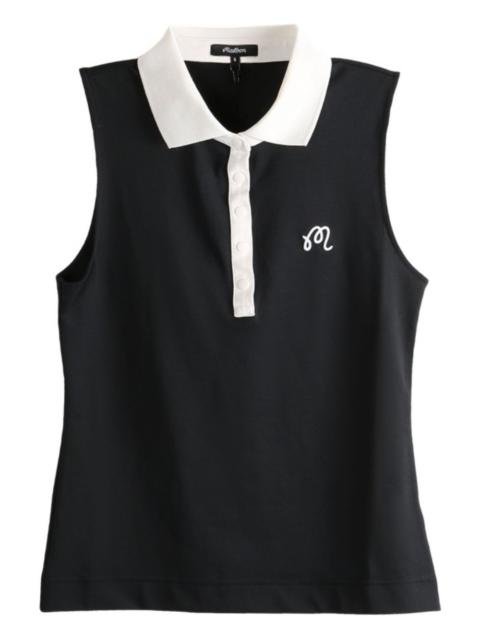 Claudia sleeveless embroidered polo top