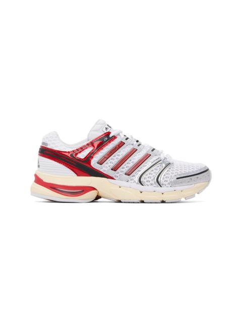 White & Red Adistar Control 5 Sneakers