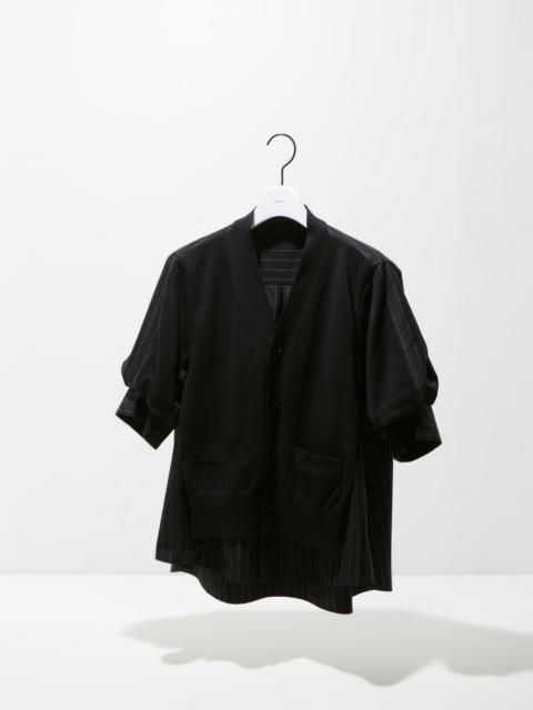 Chalk Stripe x Cotton Knit Cardigan