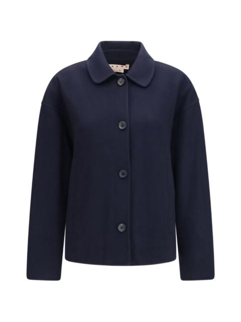 button-down wool jacket