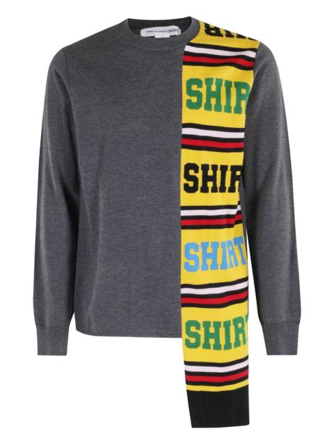 stripe-panel sweater