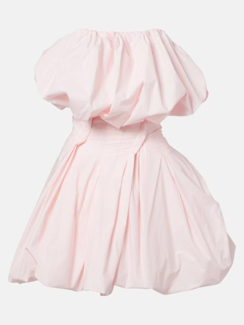 Pleated cotton bustier dress