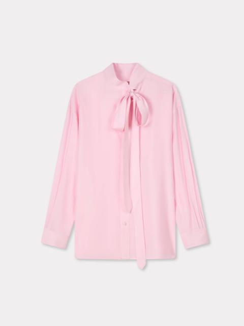 Oversized bow shirt in mixed silk