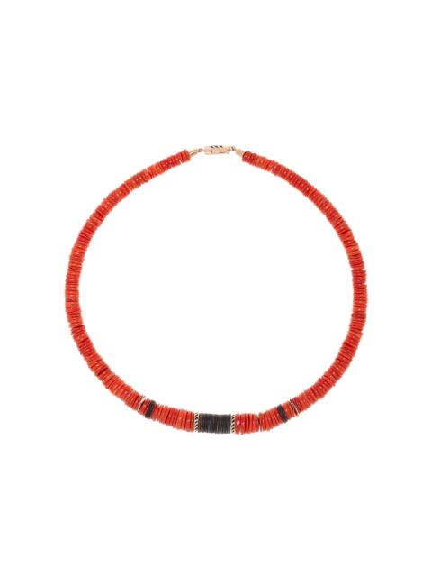 Red Coral Puka Shell Necklace red