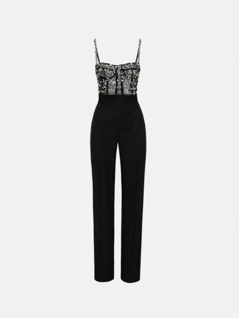 CRYSTAL CLUSTER EMBROIDERED JUMPSUIT