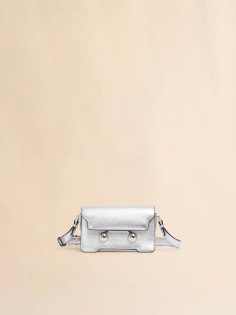 SILVER LEATHER TRUNKAROO MINI SHOULDER BAG