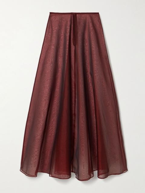 Aire silk-organza maxi skirt Burgundy