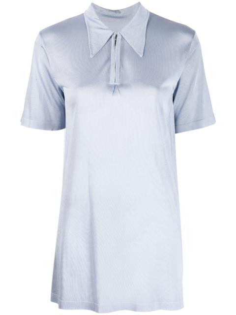 short-sleeve half-zip top