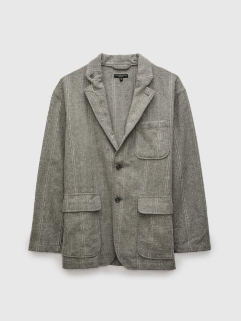 Loiter Jacket in Light Grey Wool Striped HB