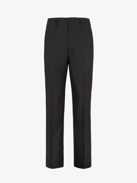 Pants Black jacquard wool pants