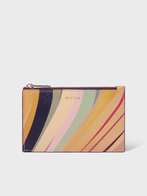 Women's 'Dusky Swirl' Leather Small Zip-Fastening Purse