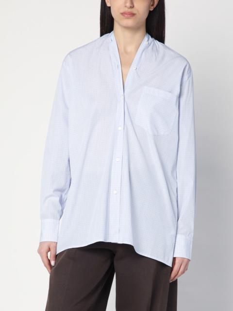 Light blue checkered cotton shirt