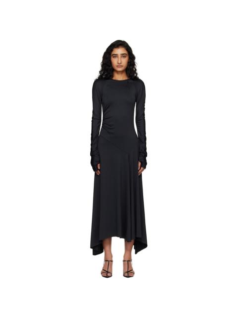 Black Long Sleeve Midi Dress