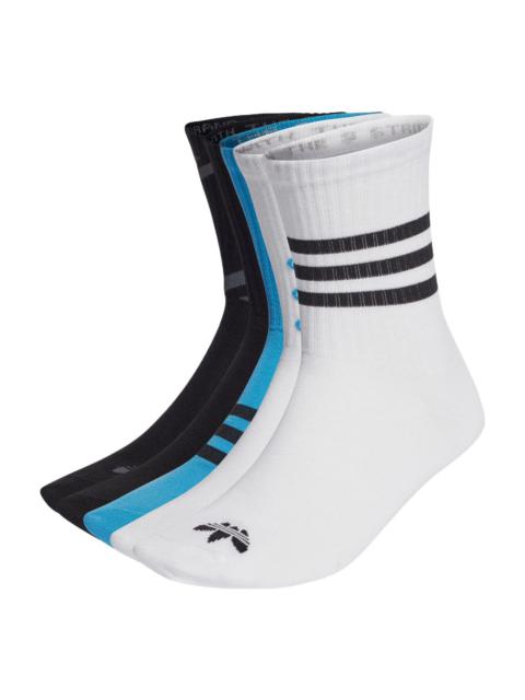 adidas originals Stripe Logo Knit Sports Mid Tops Socks Unisex 1 3 Pairs White / Black / Blue HL9290