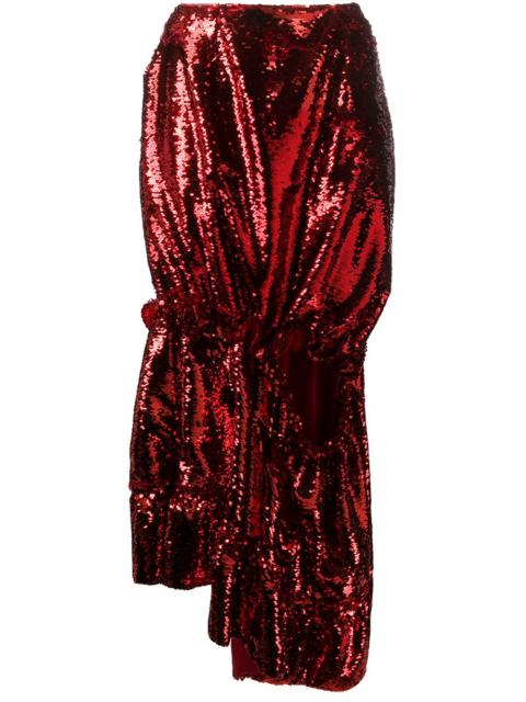 sequin split seam midi dress
